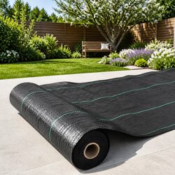 Weed Control Mat 0.915m x 50m Black Woven Fabric Garden Landscape Weedmat Roll