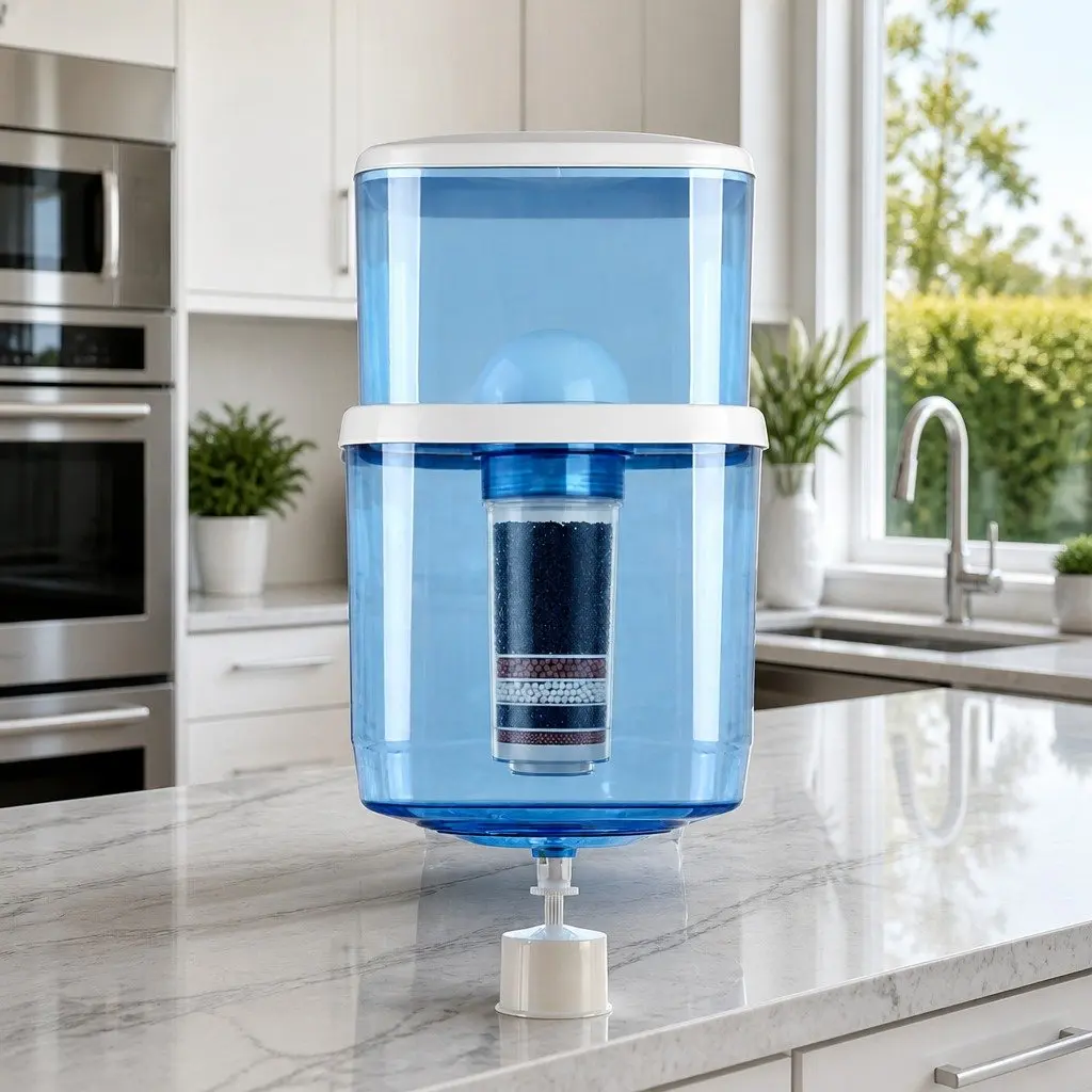Water Cooler Dispenser 22L Refillable Filter Bottle 7-Stage Filtration System Blue