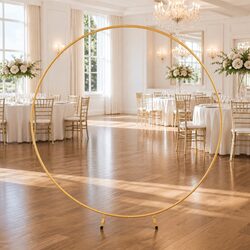 2M Round Backdrop Stand Wedding Party Flower Balloon Display Decor Metal Frame