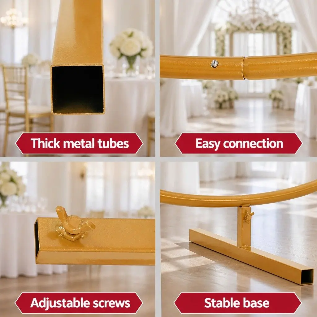Backdrop Stand 2M Metal Frame Easy Assembly for Wedding Party Flower Balloon Display