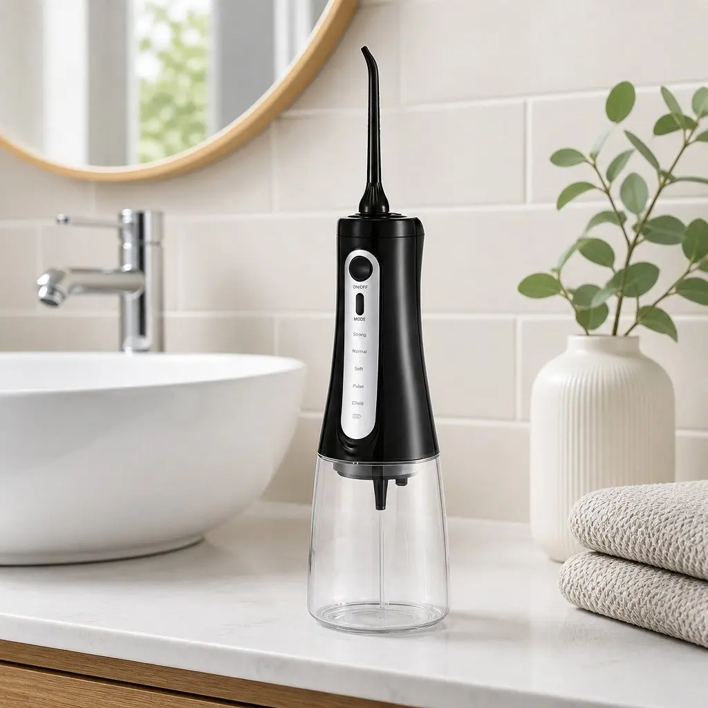 Cordless Water Flosser 350ml 5 Modes Oral Irrigator Black