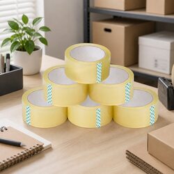 6 Rolls Packing Tape 45mm x 75m Clear Adhesive Packaging Sealing Storage