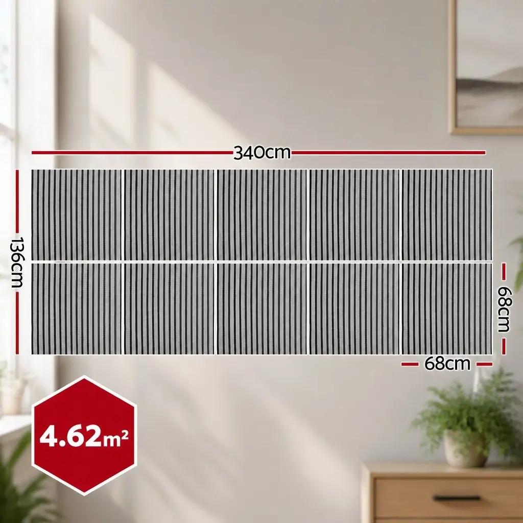 Peel and Stick Wall Panels 68x68cm Self Adhesive Decorative Grey 10 Pack