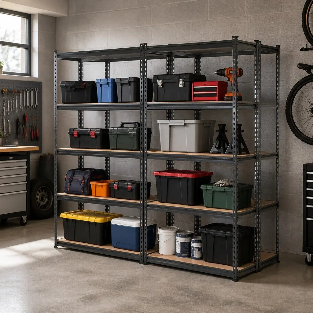 Heavy Duty 5-Tier Garage Shelving Unit 90x40x180cm Industrial Strength Steel Construction Adjustable Shelves