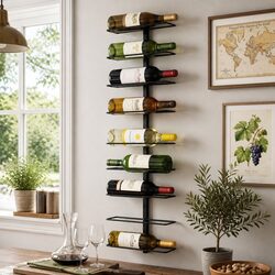 Space-Saving Wine Rack: Organize 9 Bottles with Style
