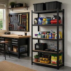 5-Tier Garage Shelving Unit Heavy-Duty Storage Rack Warehouse Industrial Racking