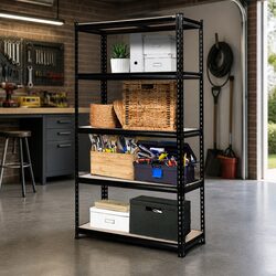 Enhance Your Garage with 1.8M Black Storage Shelving