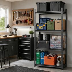 Maximize Your Space with This 4-Tier Steel Shelving Rack