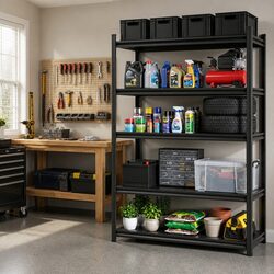 5-Tier Steel Garage Shelving Unit 1.8M Workshop Storage Rack Heavy Duty