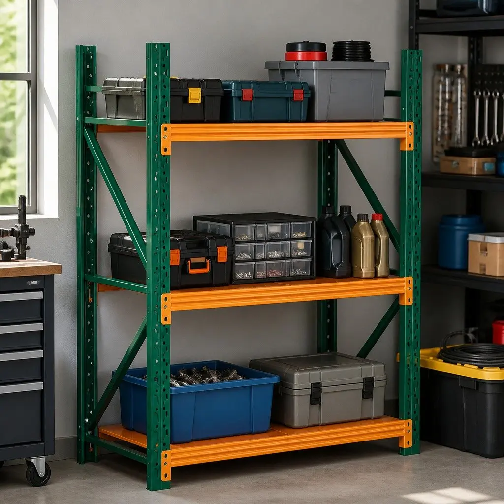 Heavy Duty Garage Shelving 1.5M Adjustable Metal Storage Rack with 200kg Capacity per Shelf