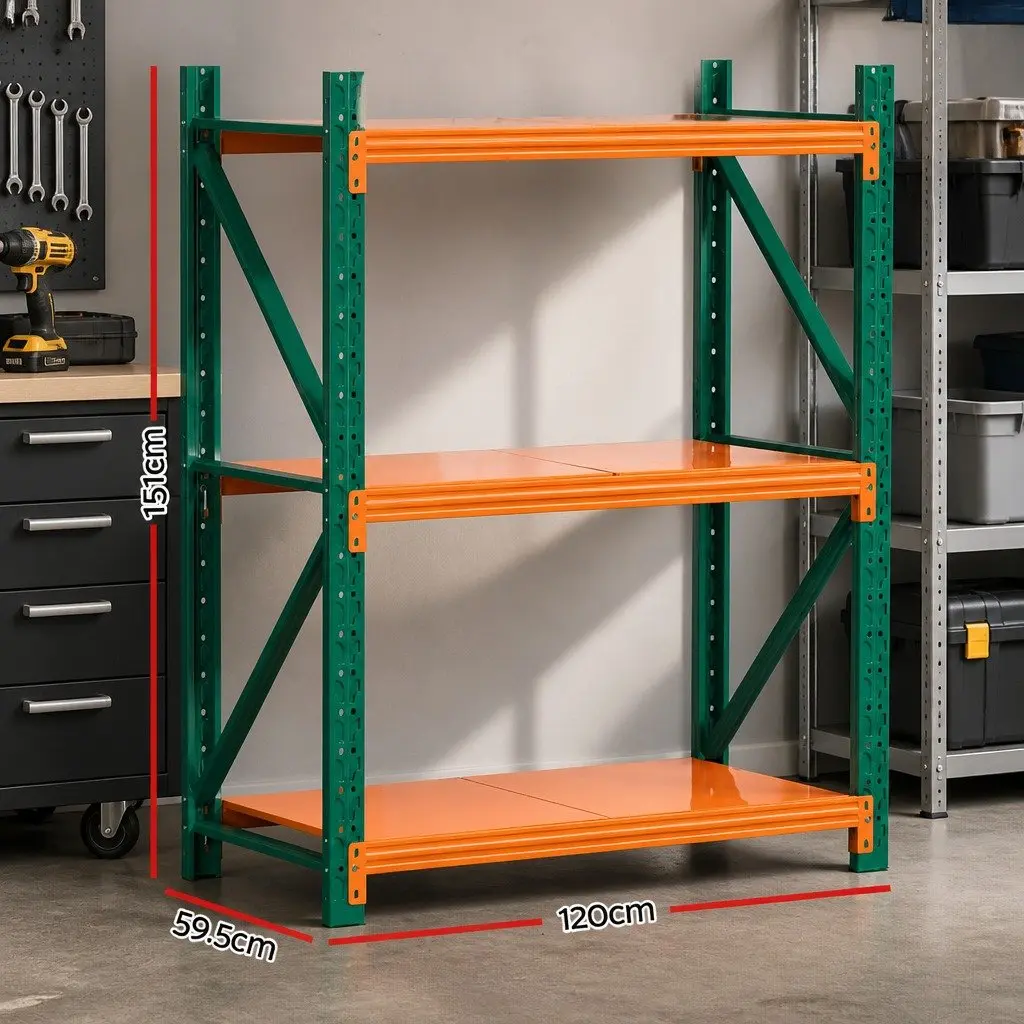 Heavy Duty Garage Shelving 1.5M Adjustable Metal Storage Rack with 200kg Capacity per Shelf