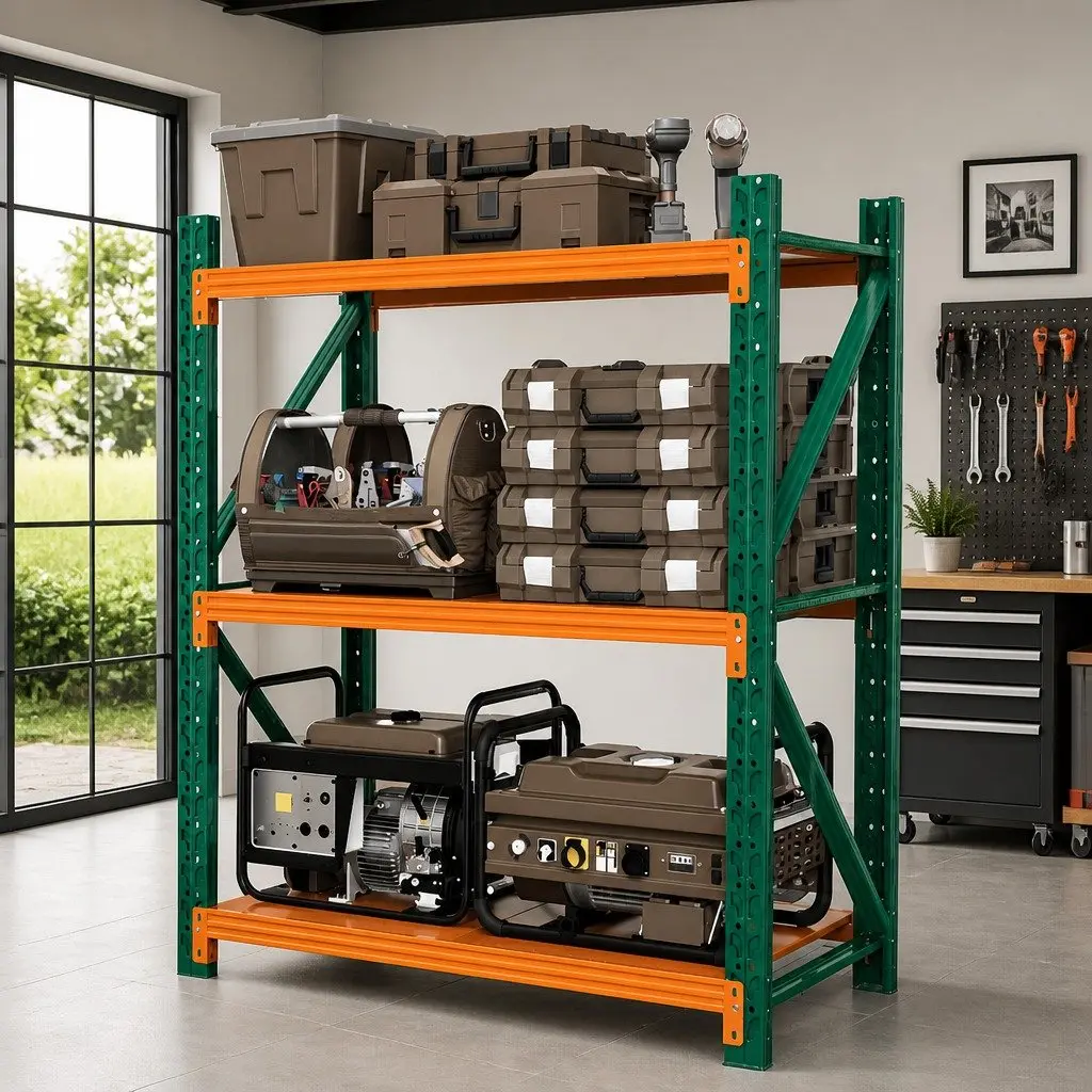 Heavy Duty Garage Shelving 1.5M Adjustable Metal Storage Rack with 200kg Capacity per Shelf