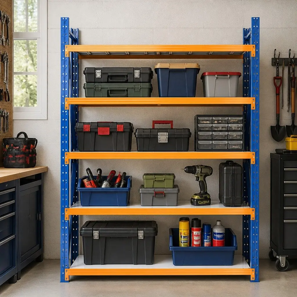 Garage Shelving Unit 2.4M x 2M Heavy Duty Adjustable Steel Storage Rack Blue