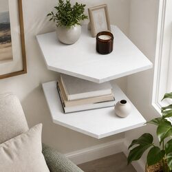 Corner Wall Shelves 2 Pcs Floating Storage Display Rack Bedroom Living Room