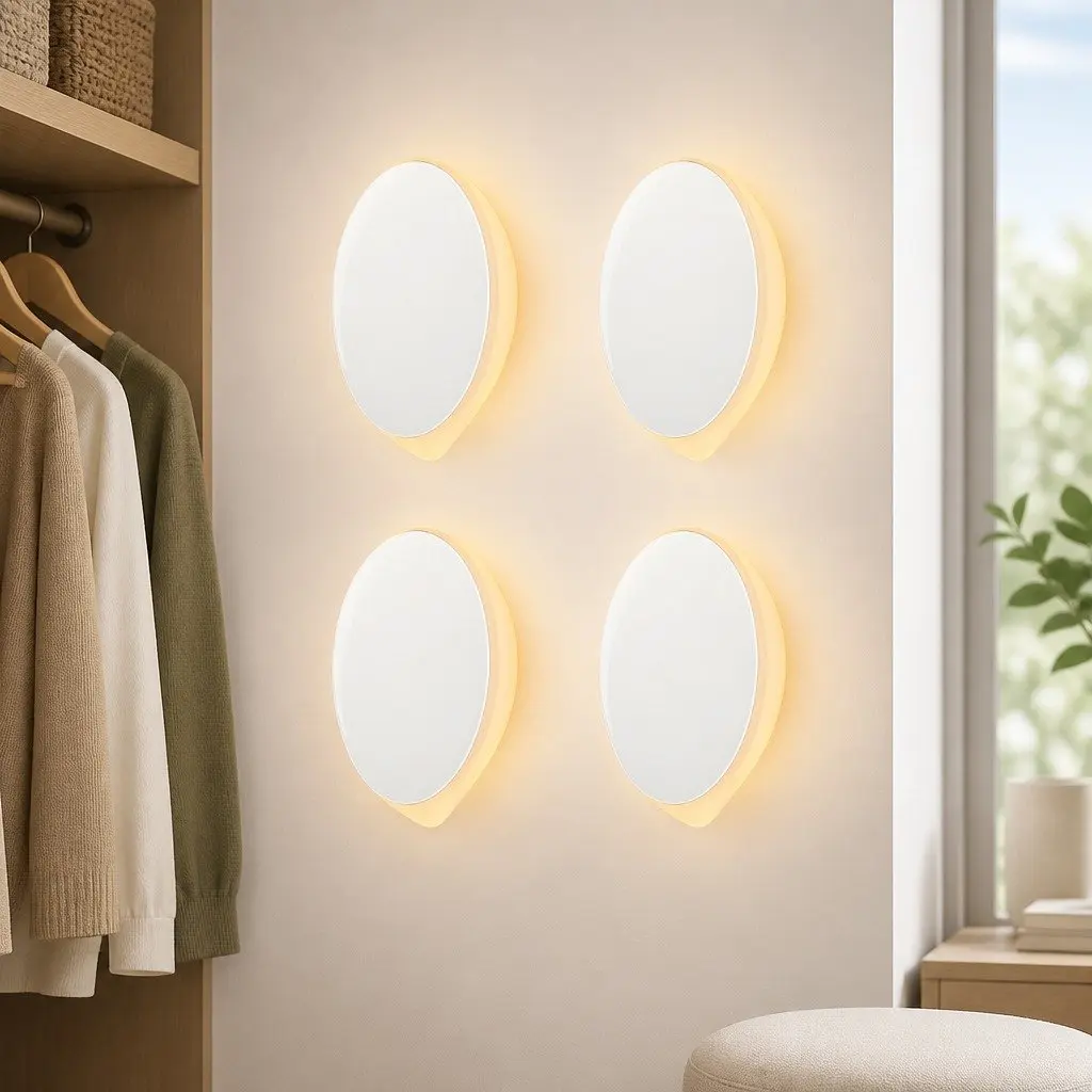 Motion Sensor Night Light USB-C Rechargeable 4 Pack Compact Magnetic Mounting