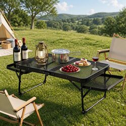 Camping Table Folding Outdoor Portable Mesh Cooking Desktop Lightweight
