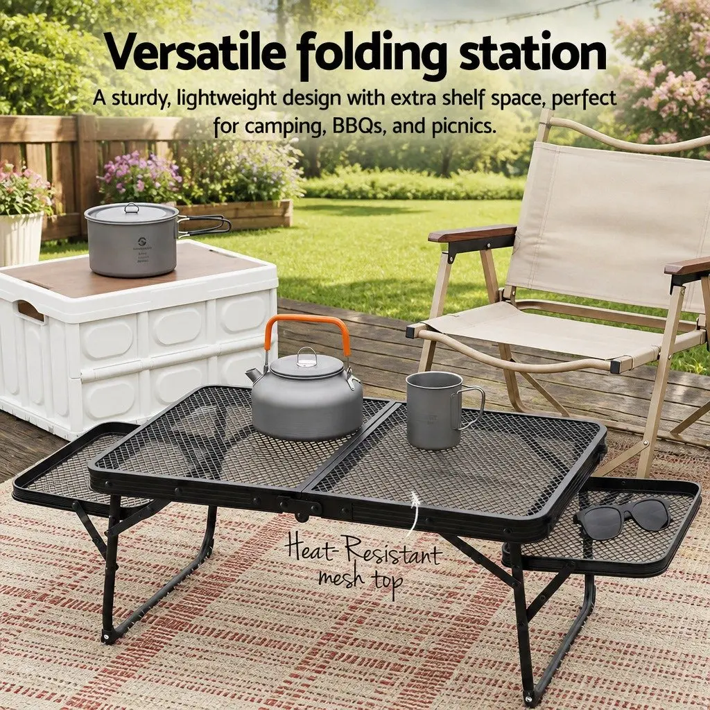 Folding Camping Table Lightweight Heat Resistant Mesh Cooking Top for Outdoor Use
