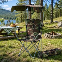 Portable Camping Chair with Canopy for Outdoor Use