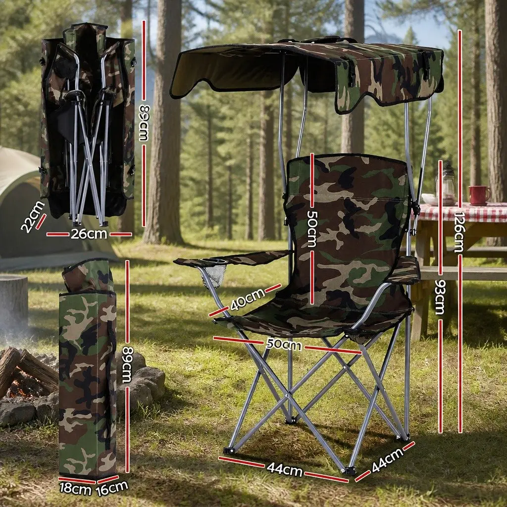 Camping Chair with Canopy Lightweight Folding Portable Outdoor Seat