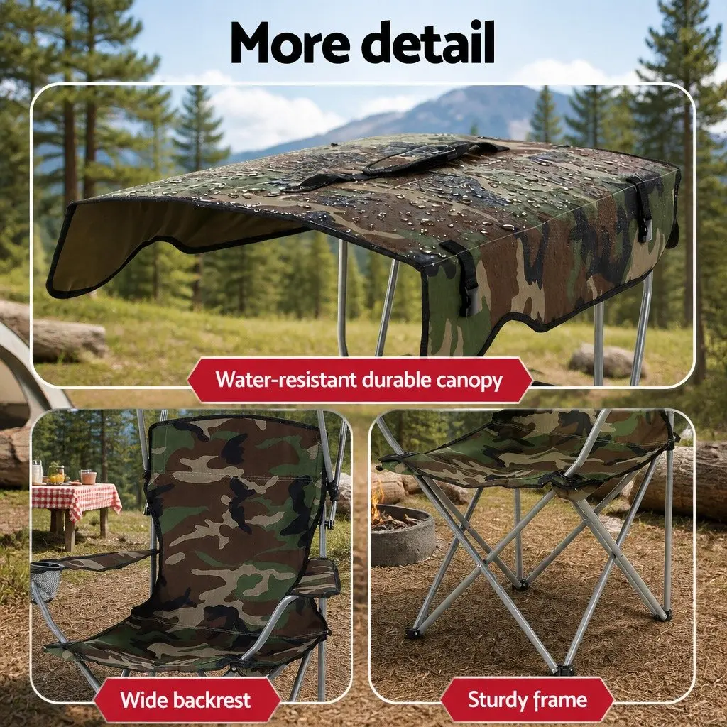 Camping Chair with Canopy Lightweight Folding Portable Outdoor Seat