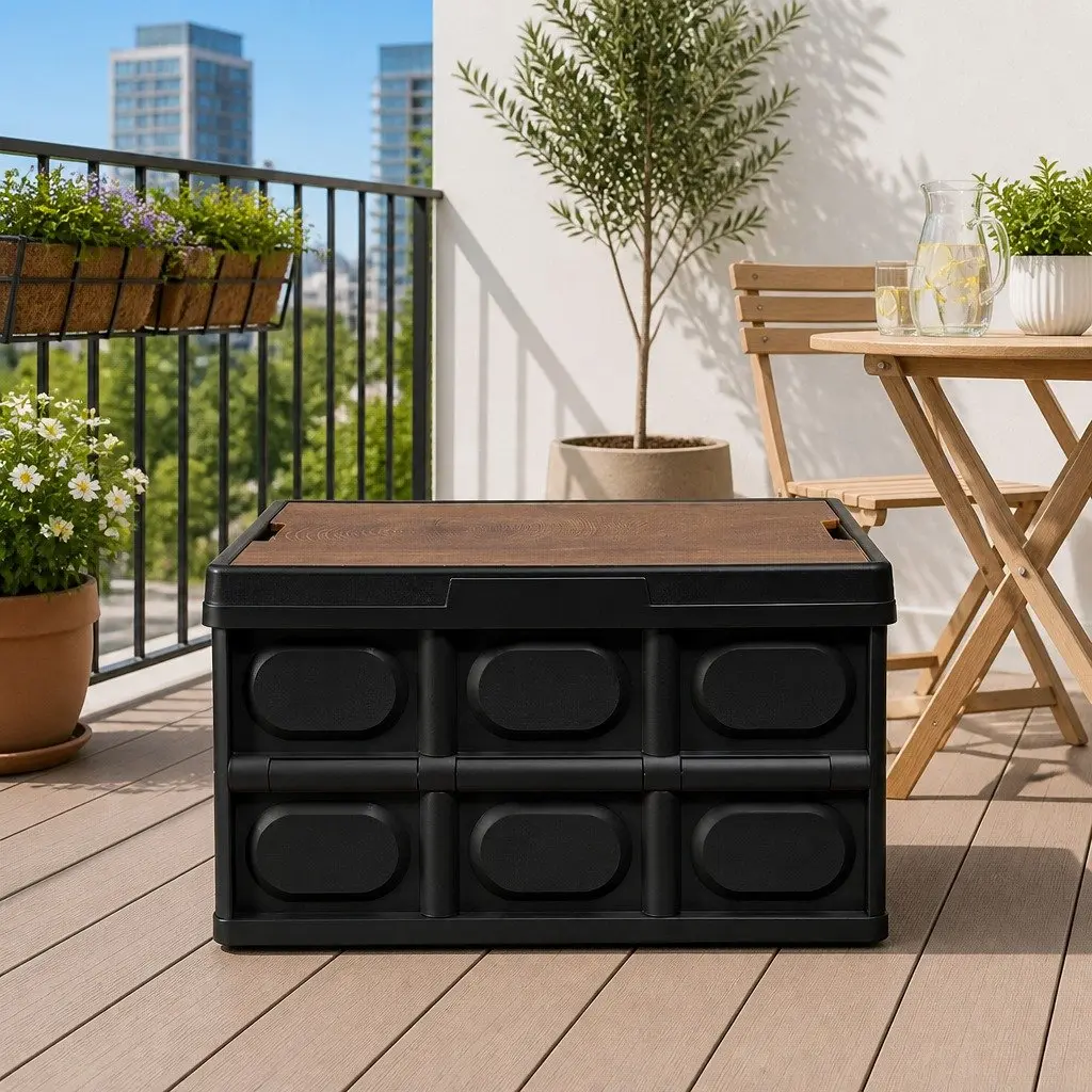 Collapsible Storage Box 50L Foldable Outdoor Organizer with Easy Carry Handles