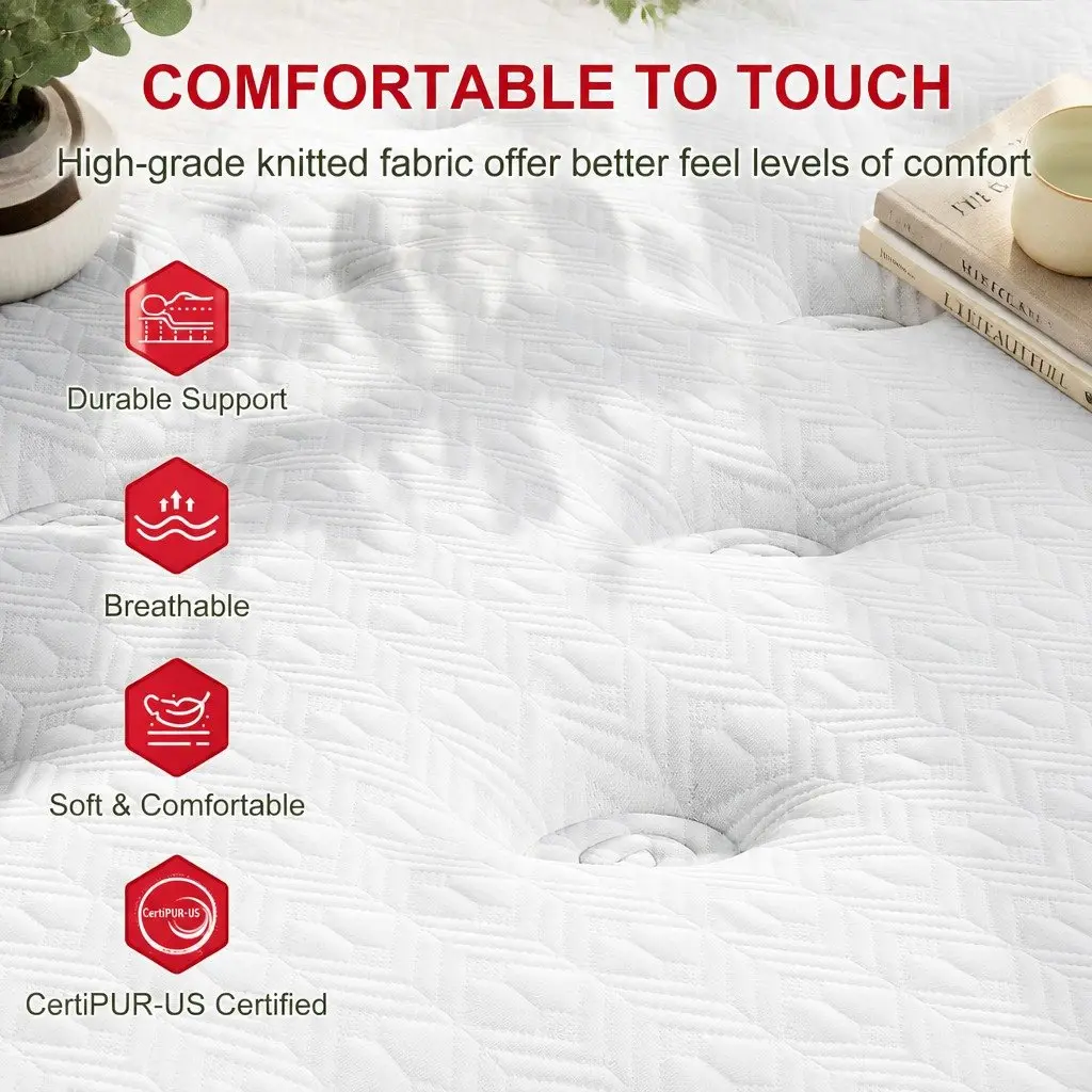 Single Latex Hybrid Mattress 34cm Medium Firm 5 Zone Pocket Spring Pressure Relief