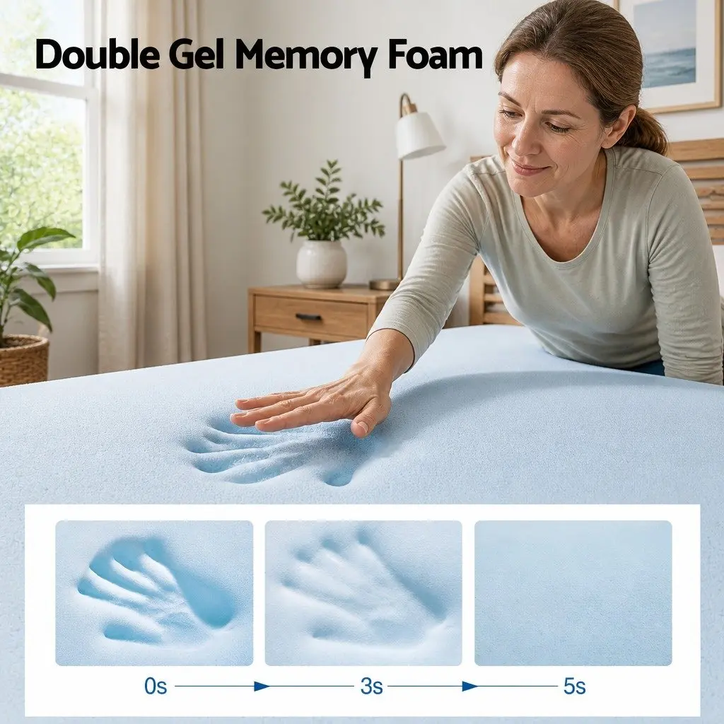 King Single Mattress 34cm Medium Soft Pocket Spring Gel Memory Foam Tencel Cooling Fabric