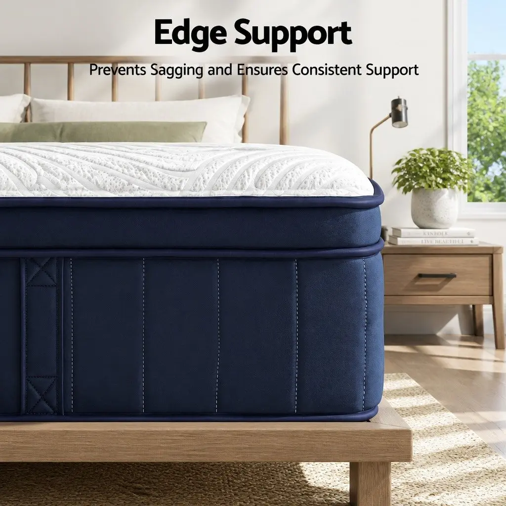King Single Mattress 34cm Medium Soft Pocket Spring Gel Memory Foam Tencel Cooling Fabric