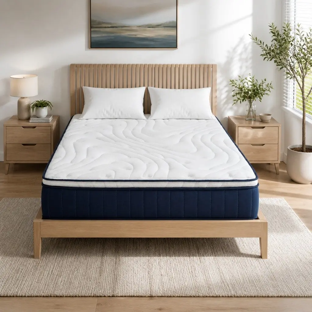 Double Mattress 30cm Medium Firm Hybrid Pocket Spring Latex Lumbar Support
