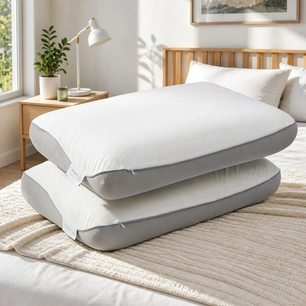 Memory Foam Pillow 65x40x14cm Dual-Sided Cooling Neck Support