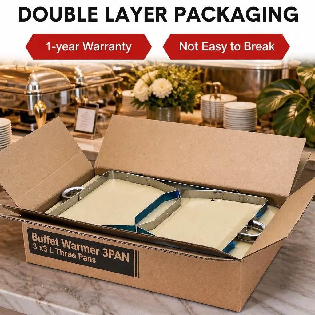 Chafing Dish Set 3x3L Stainless Steel Bain Marie Buffet Warmer Food Server