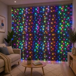 3X6M Multicolour LED Curtain Light for Festive Occasions