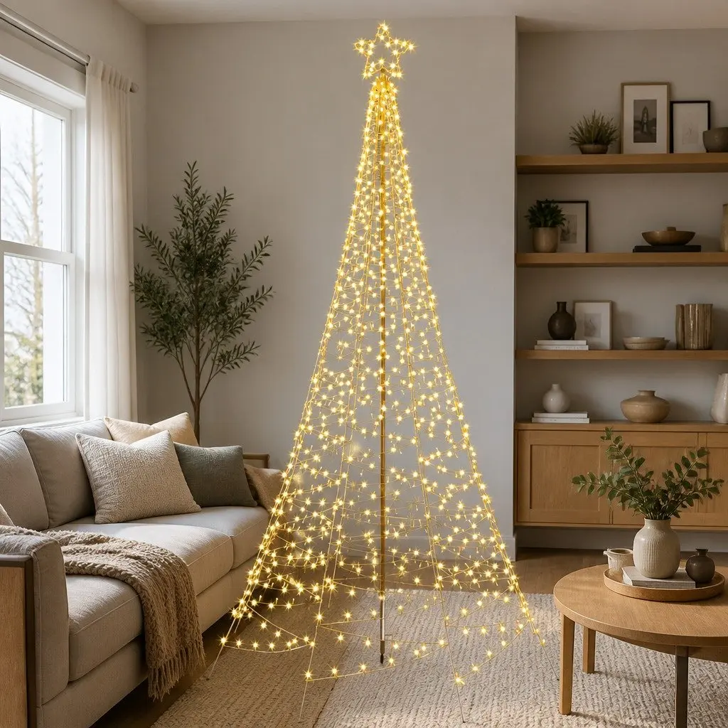 Pre-lit Christmas Tree 3.6M Solar Powered 800 LED Warm White Lights Outdoor Holiday Decoration