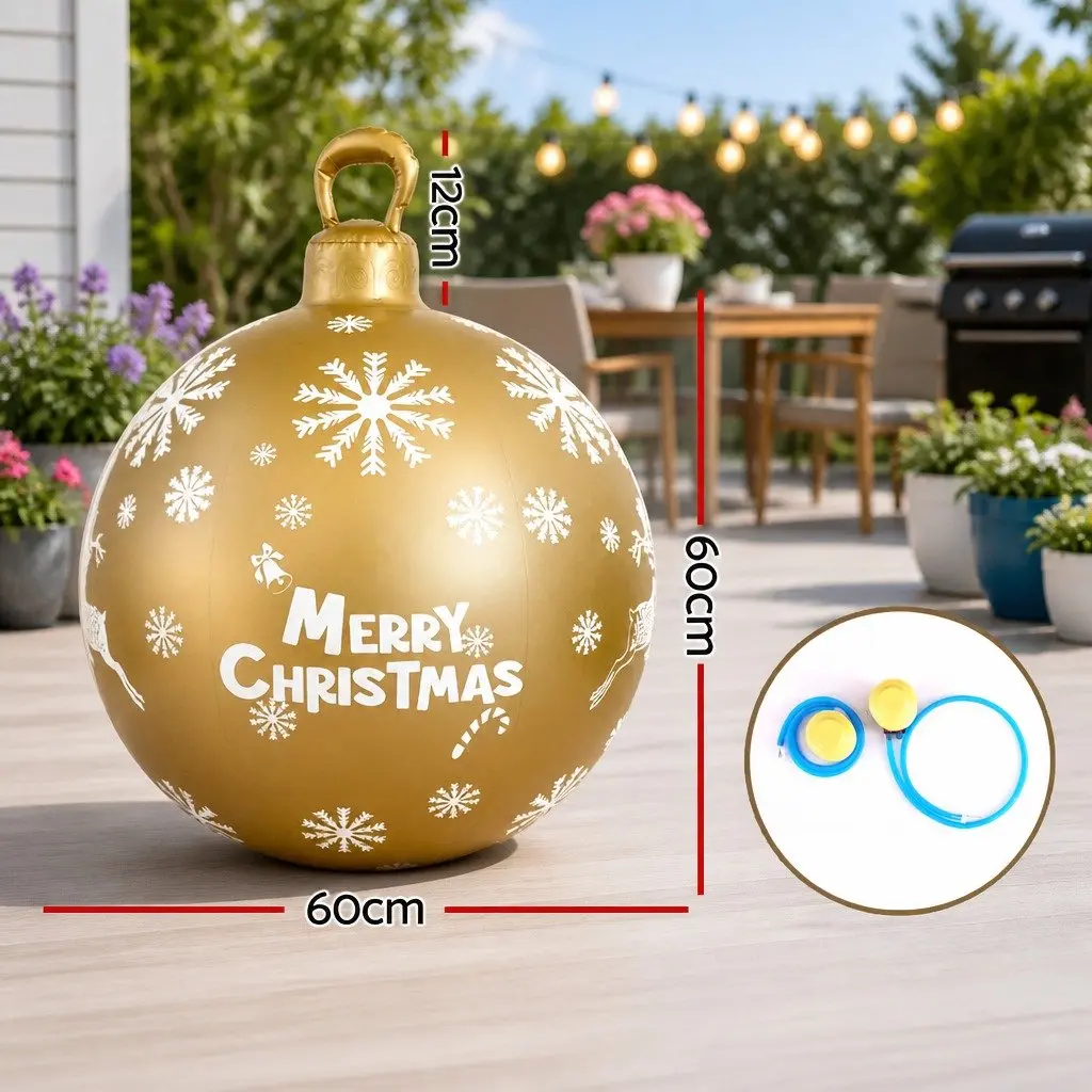 Christmas Inflatable Bauble 60cm Water-Repellent UV-Resistant Indoor Outdoor Decoration Pump Included
