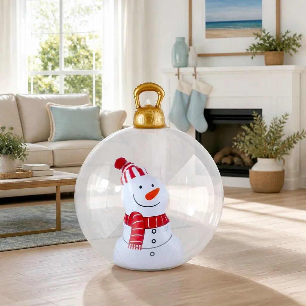 Inflatable Ball 60cm Christmas Decoration Snowman Outdoor Festive