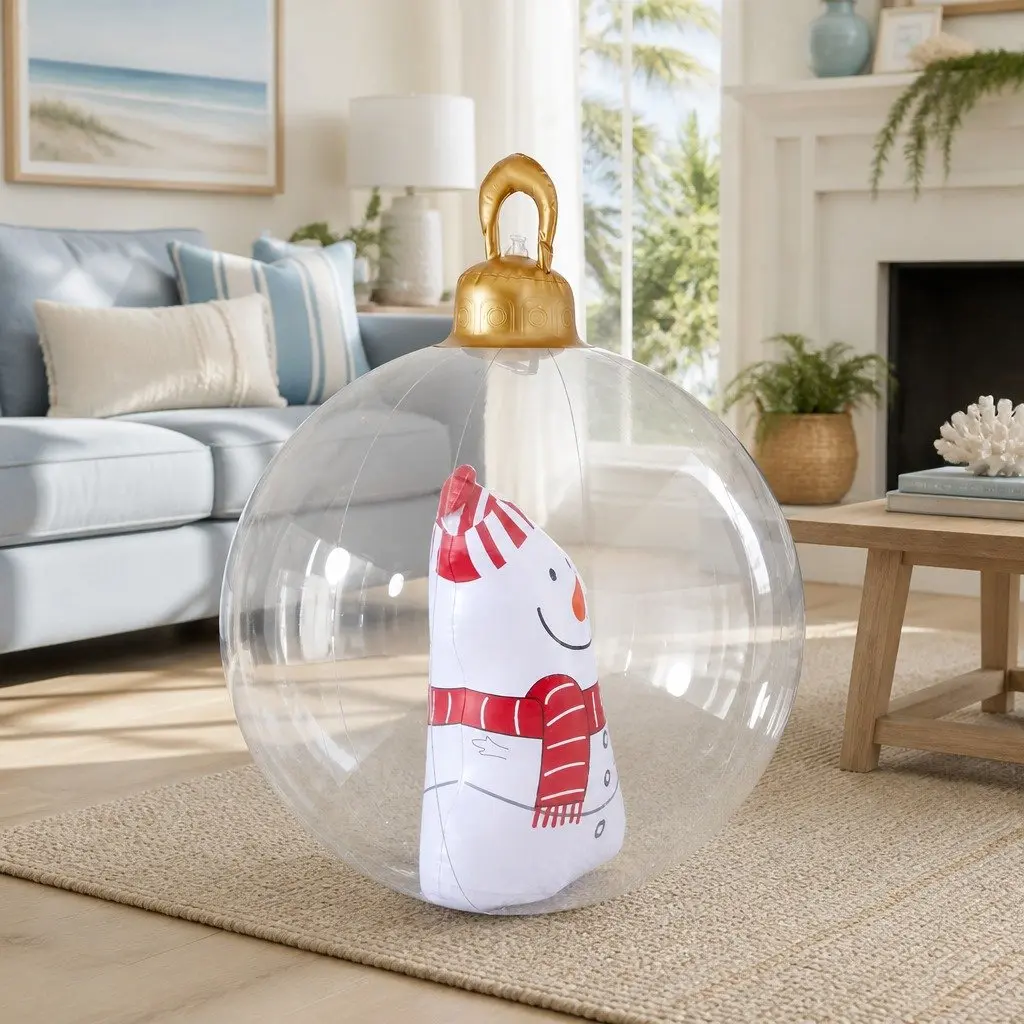Inflatable Ball 60cm Christmas Decoration Snowman Outdoor Festive