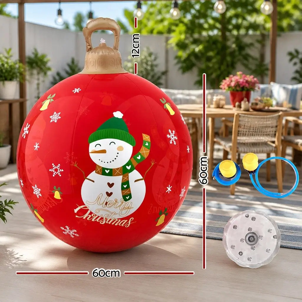 Christmas Inflatable Ball 60cm LED Light Water-Repellent PVC Outdoor Decoration