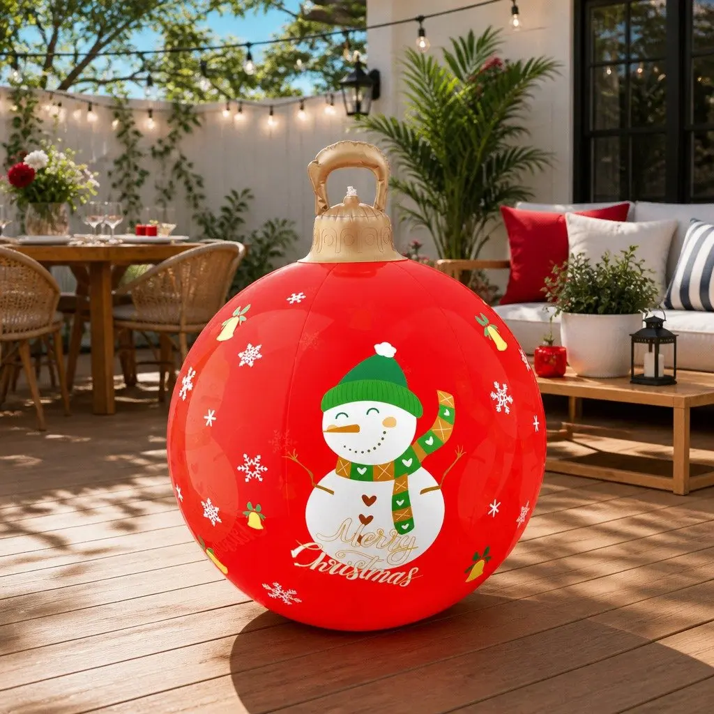 Christmas Inflatable Ball 60cm LED Light Water-Repellent PVC Outdoor Decoration