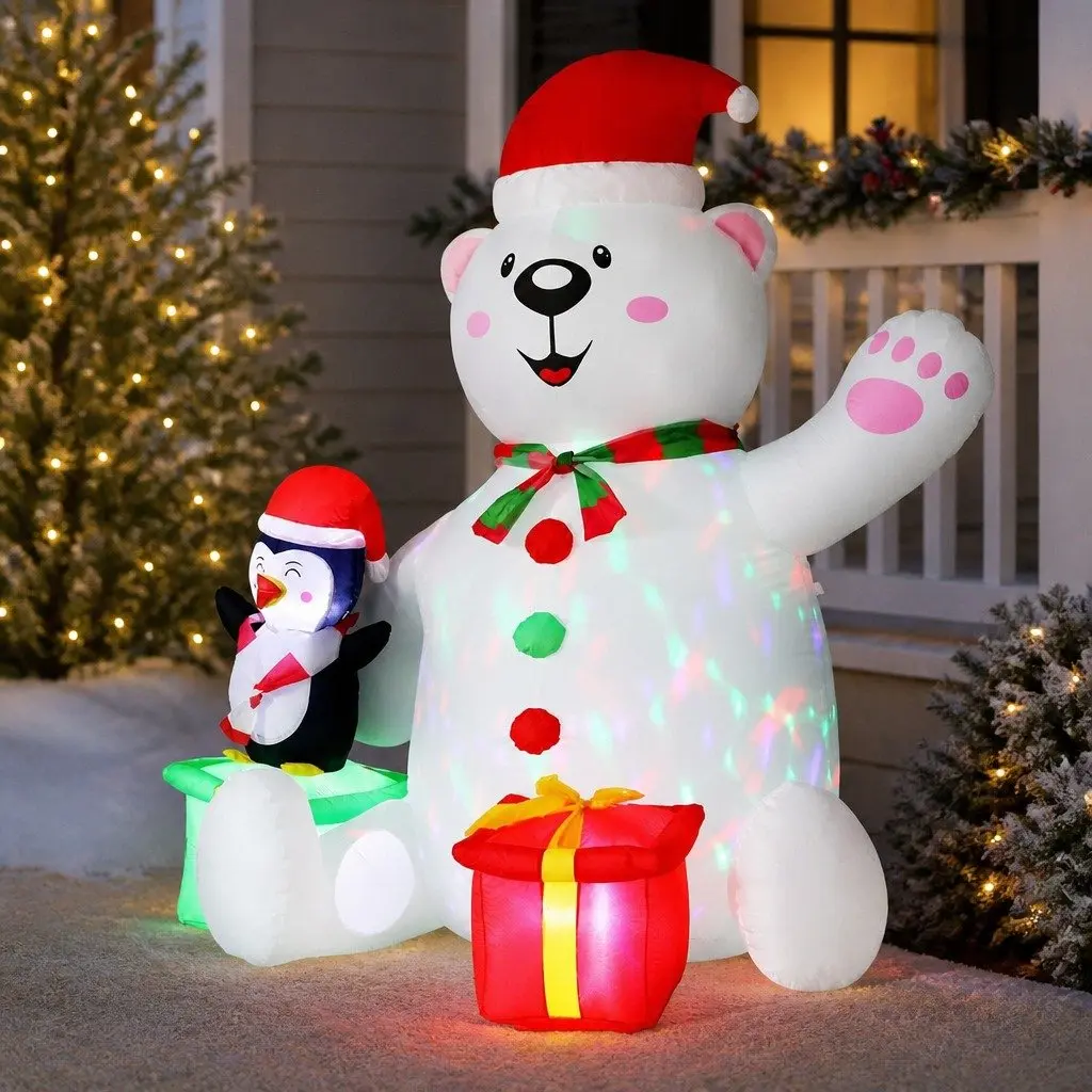 Christmas Inflatable Bear 1.8M LED Multicolor Lights Indoor Outdoor Decoration