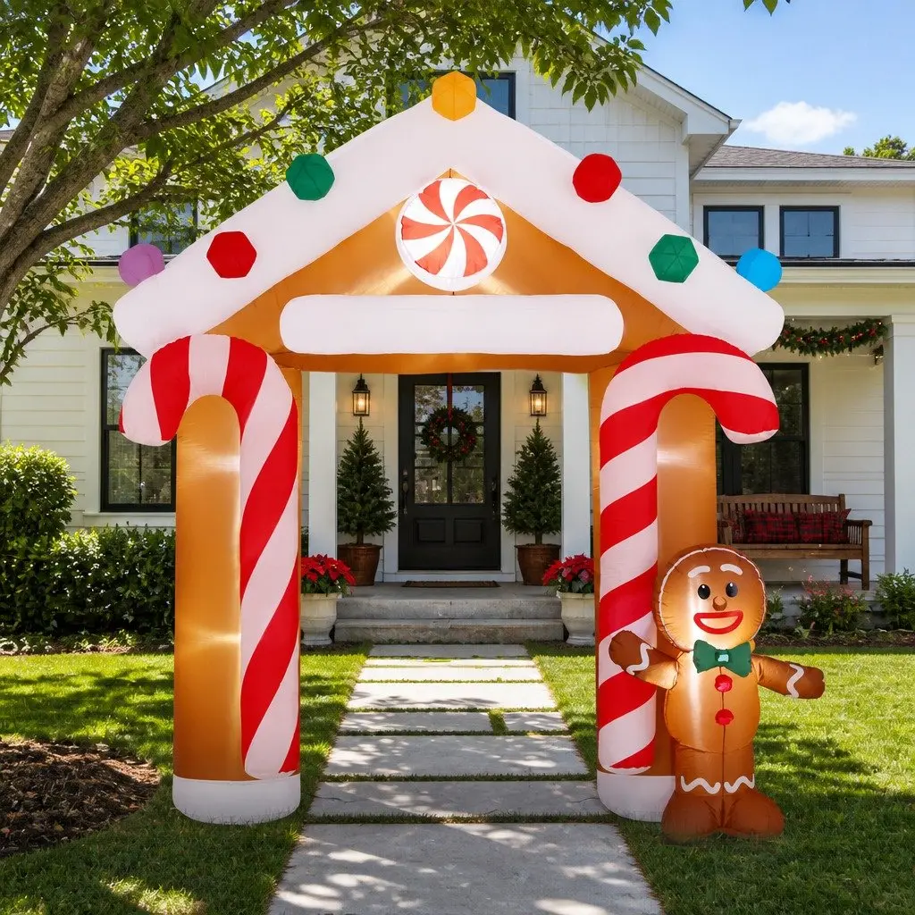 Christmas Inflatable Archway 2.8M Illuminated LED Indoor Outdoor Holiday Decoration