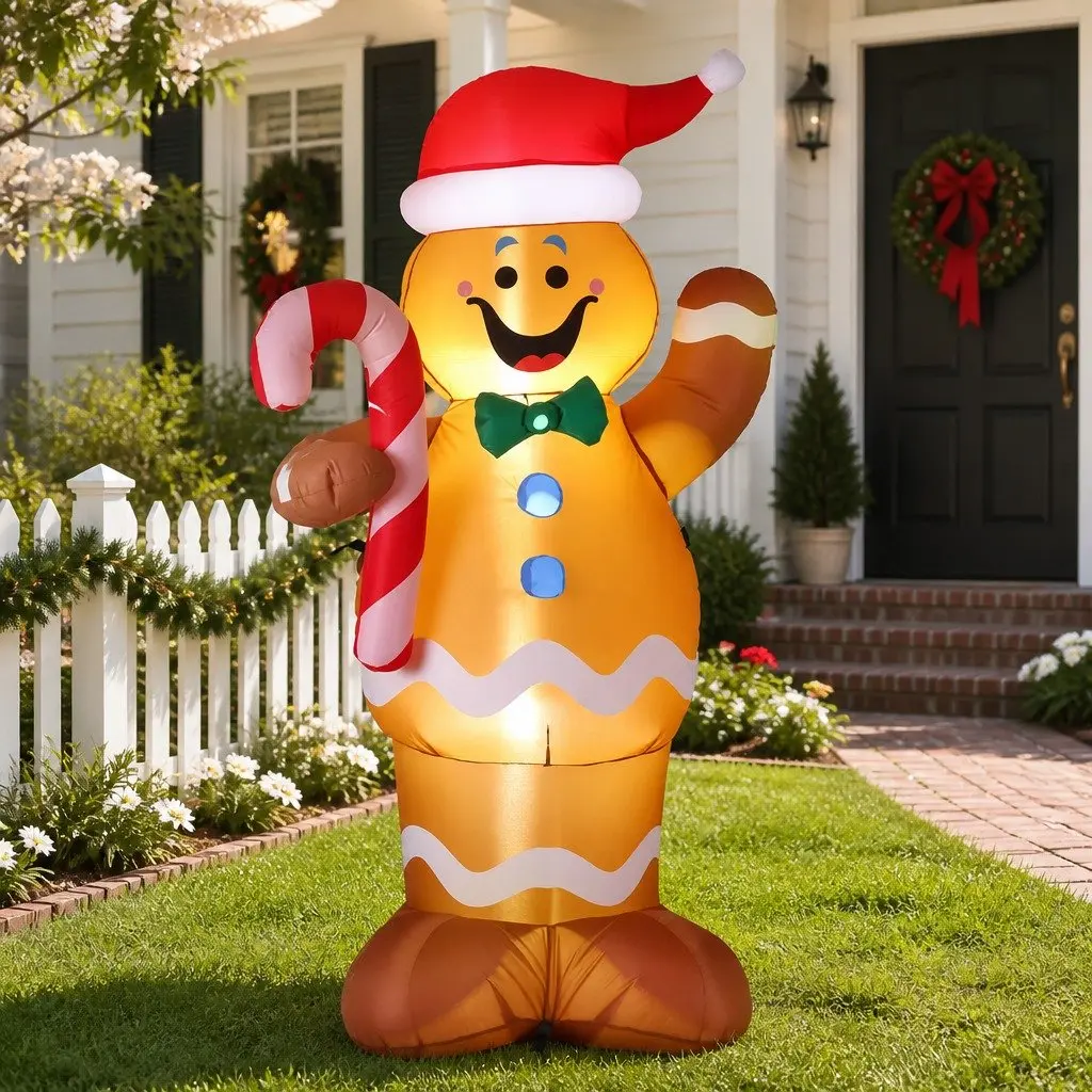 Christmas Inflatable Gingerbread Man 1.5M LED Lights Outdoor Indoor Decoration