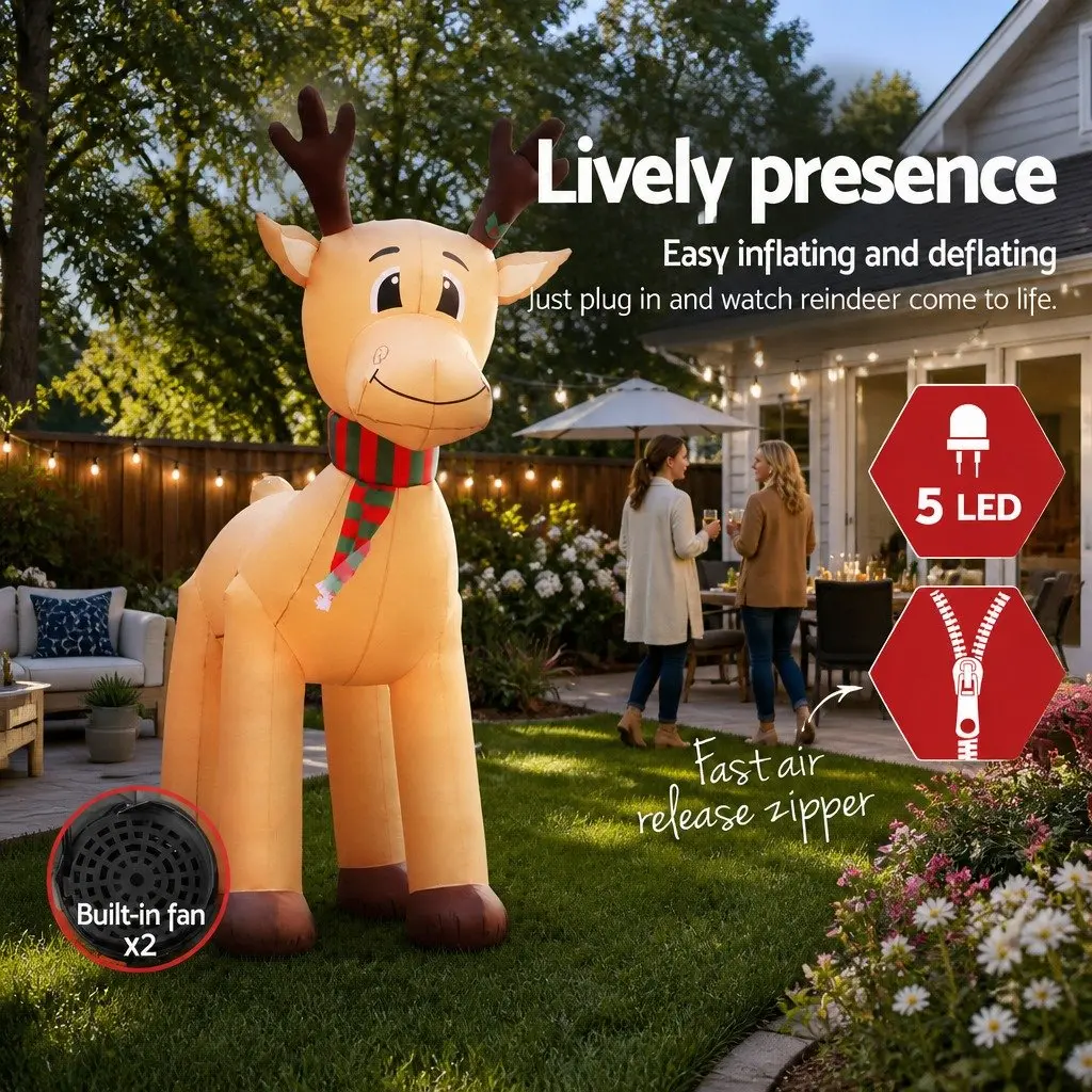Christmas Inflatable Reindeer 5M Illuminated Indoor Outdoor Decoration