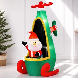 Santa in a Helicopter Christmas Inflatable 2.55M for Festive Cheer