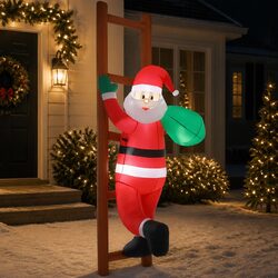 Festive 2.45M Santa Climbing Ladder Inflatable for Your Home