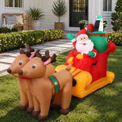 Enhance Your Holiday Space with this Inflatable Santa Sleigh
