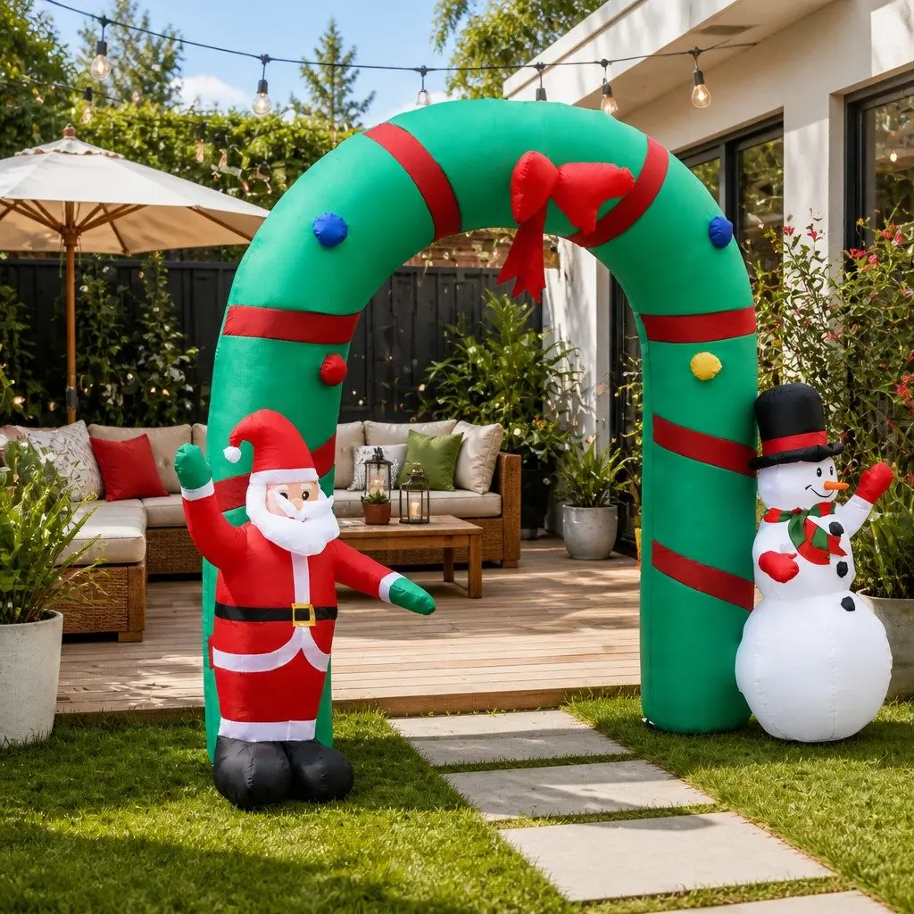 Christmas Inflatable Archway 2.8M LED Illuminated Water-Repellent Outdoor Decoration