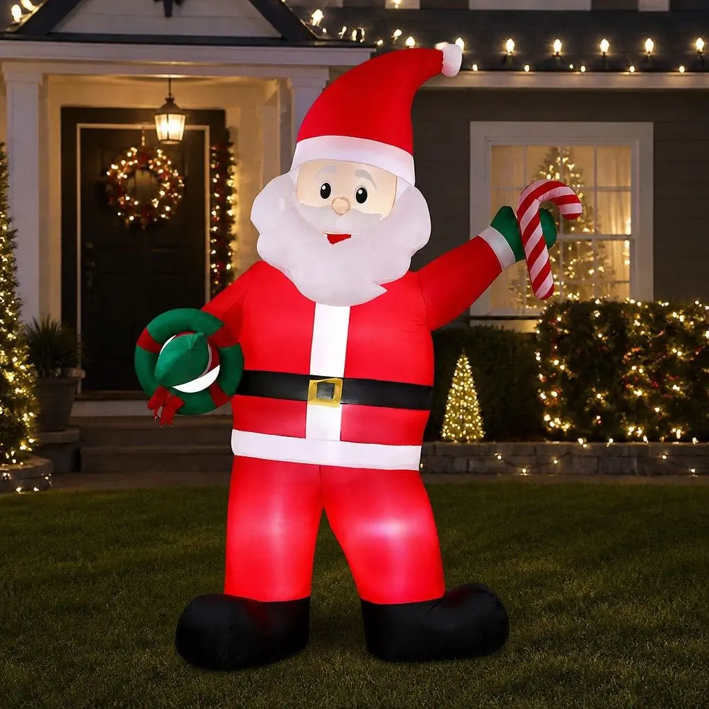 Inflatable Santa Decoration 3.8M Height LED Lights Outdoor Use Water Resistant