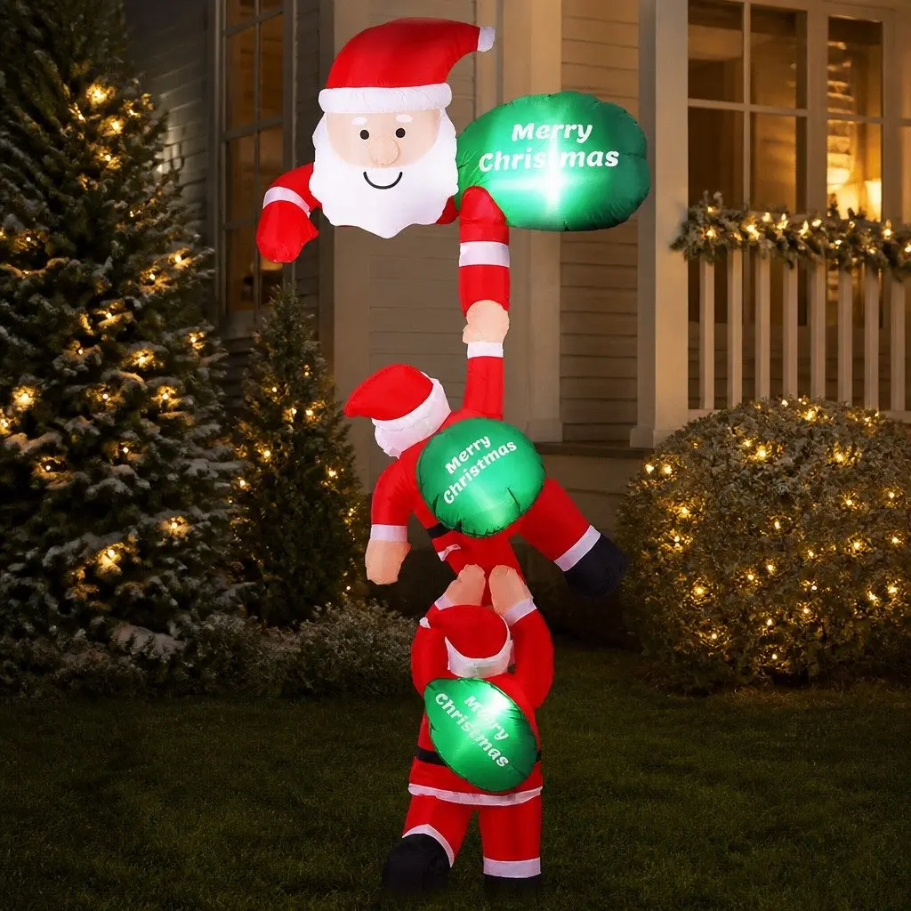 Inflatable Climbing Santa 2.5M LED Multicolour Decoration for Indoor and Outdoor Holiday Display