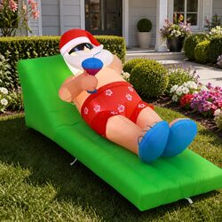 Elevate Your Holiday Decor with This Inflatable Santa Bench
