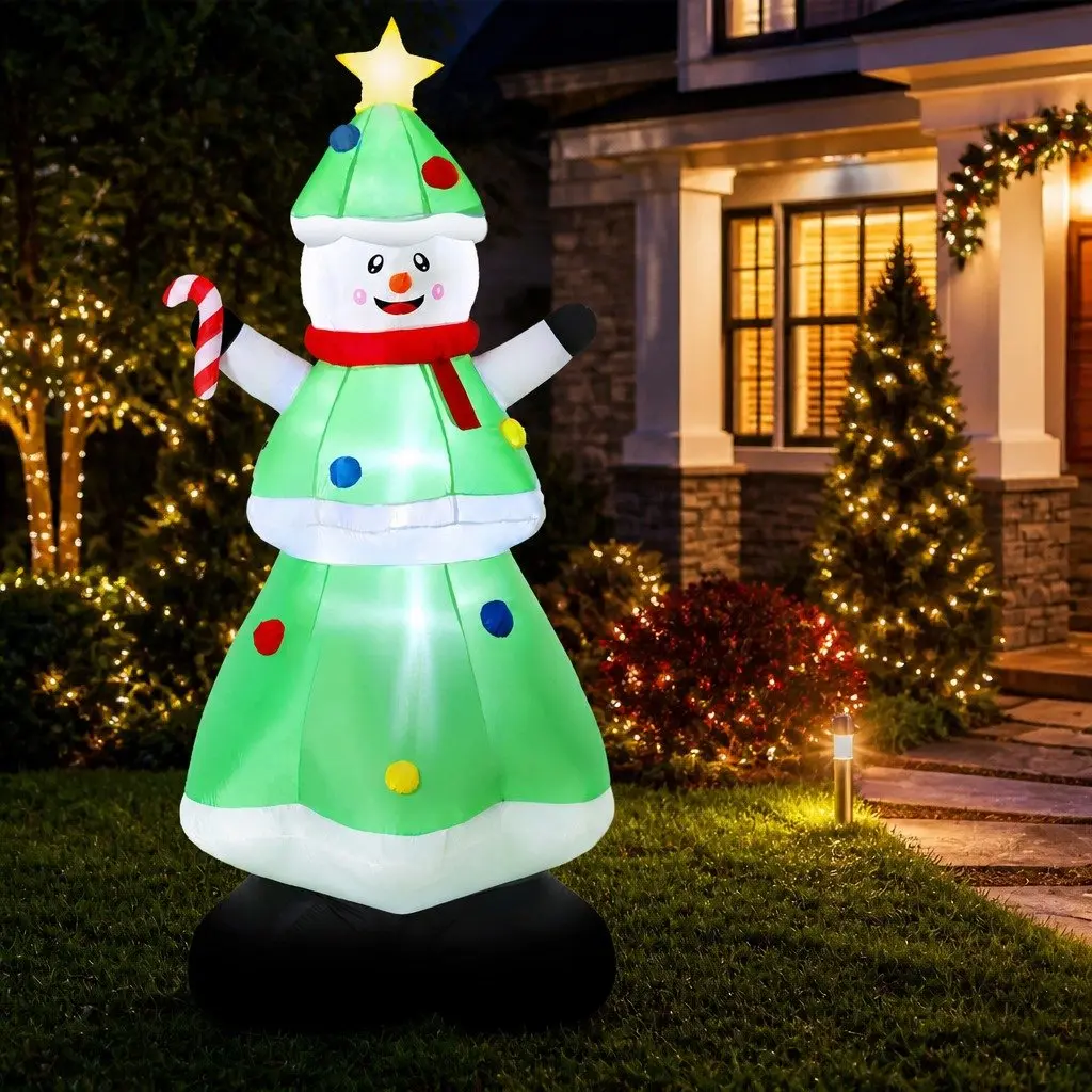 Christmas Inflatable Snowman Tree 2.75M LED Lights Outdoor Indoor Decorations